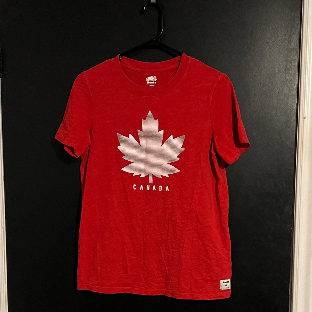 Roots Red Maple Leaf Short Sleeve Tee